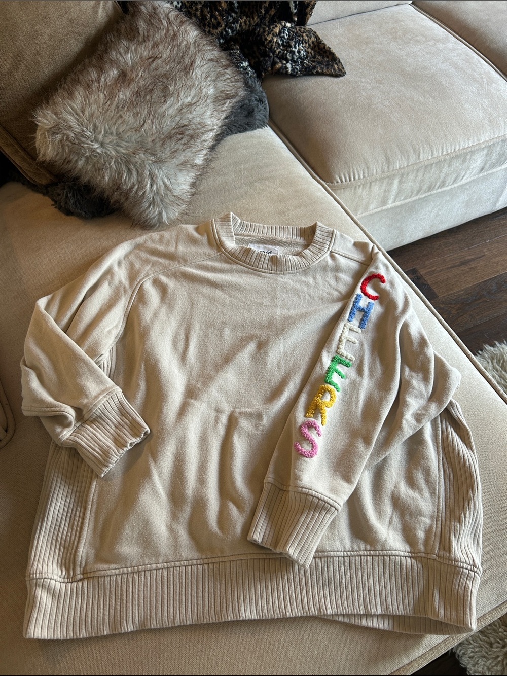 aerie Cream Crewneck Sweater